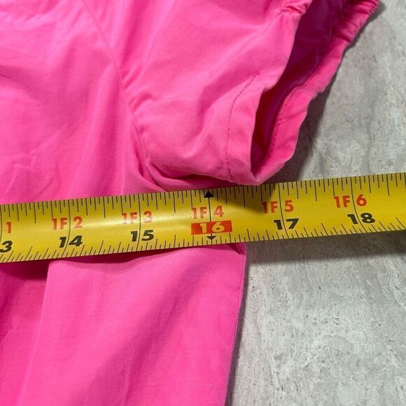 J Crew Silk Pink Barbiecore Babydoll Sheath Puff Sleeve Mini Dress Size 8 - Picture 12 of 16